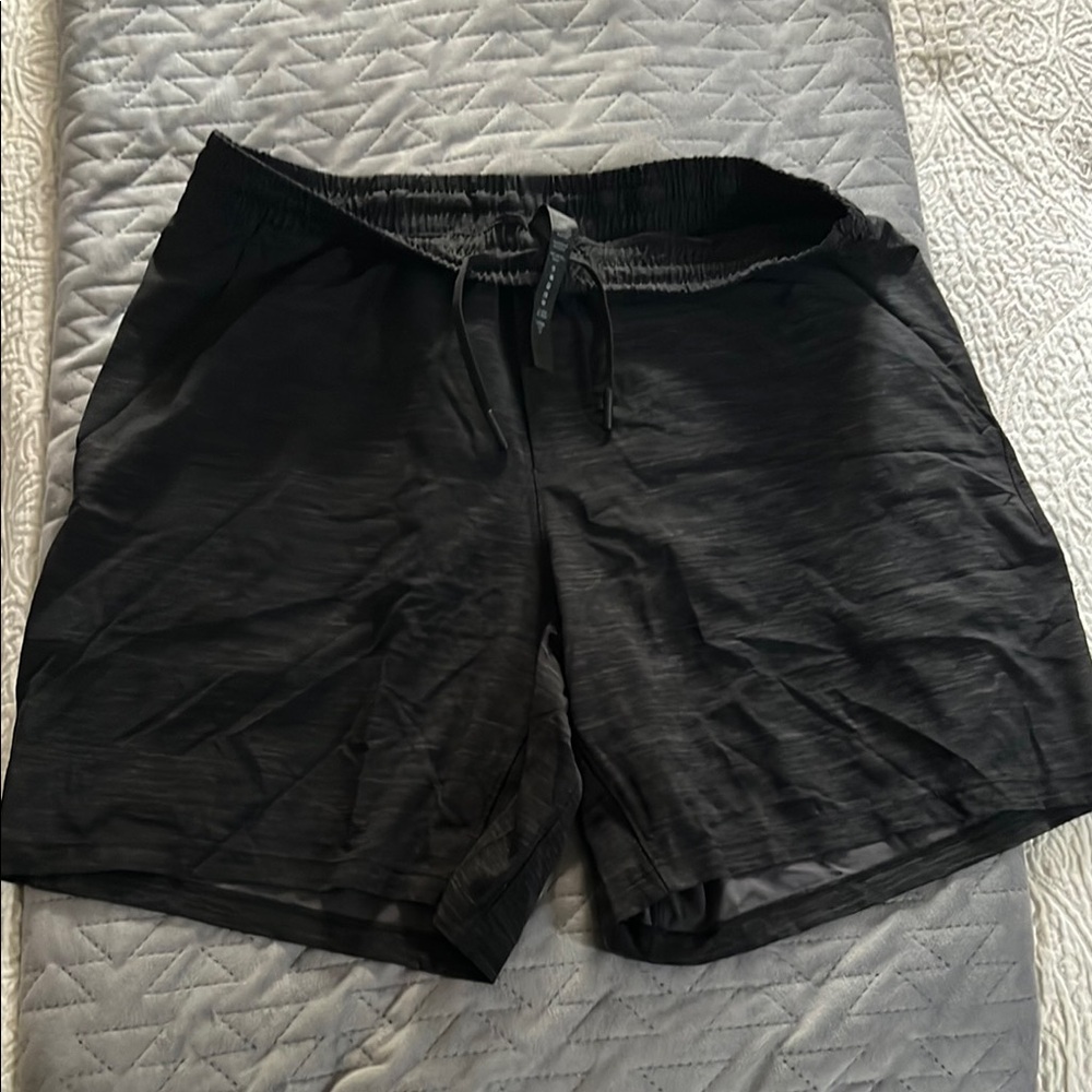 lululemon athletica Dark Pattern Athletic Shorts with Drawstring Waistband